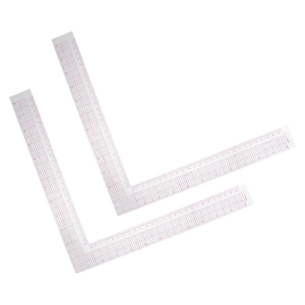Ruler Set Transparent - 2Pcs Compact Clothing Design Ruler Set