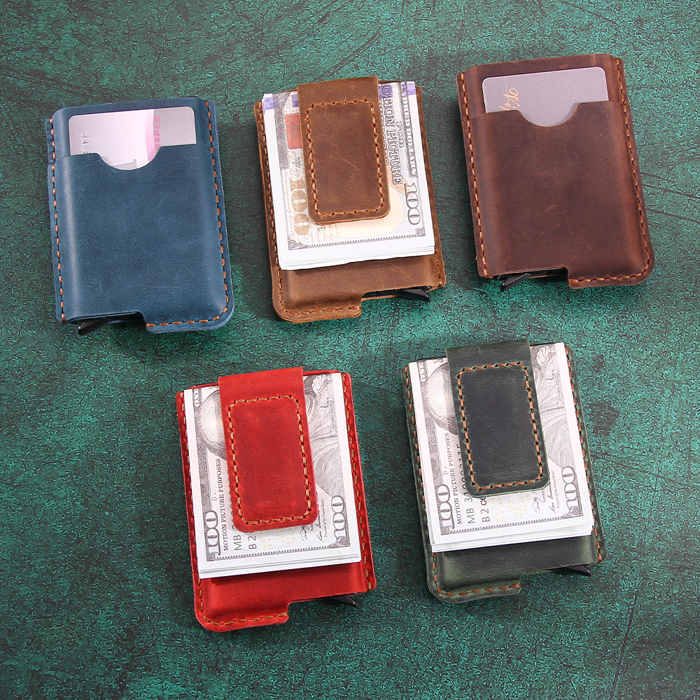Bookmark Magnetic Clip - Personalized Anti-magnetic Men's Minimalist Leather Money