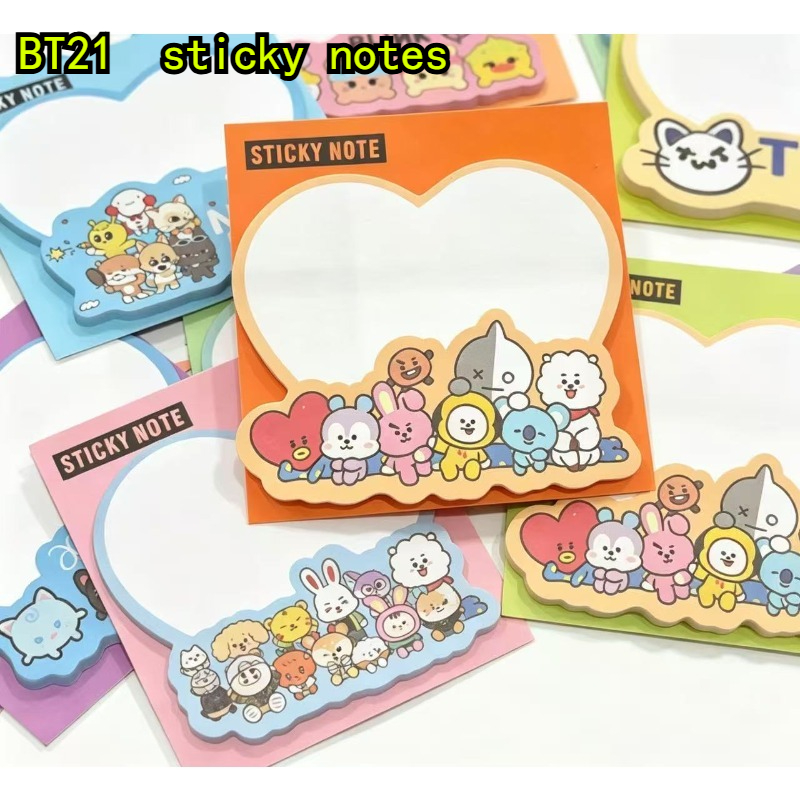 Memo Pad Sticky - BT21 Creative Cute Sticky Notes Portable