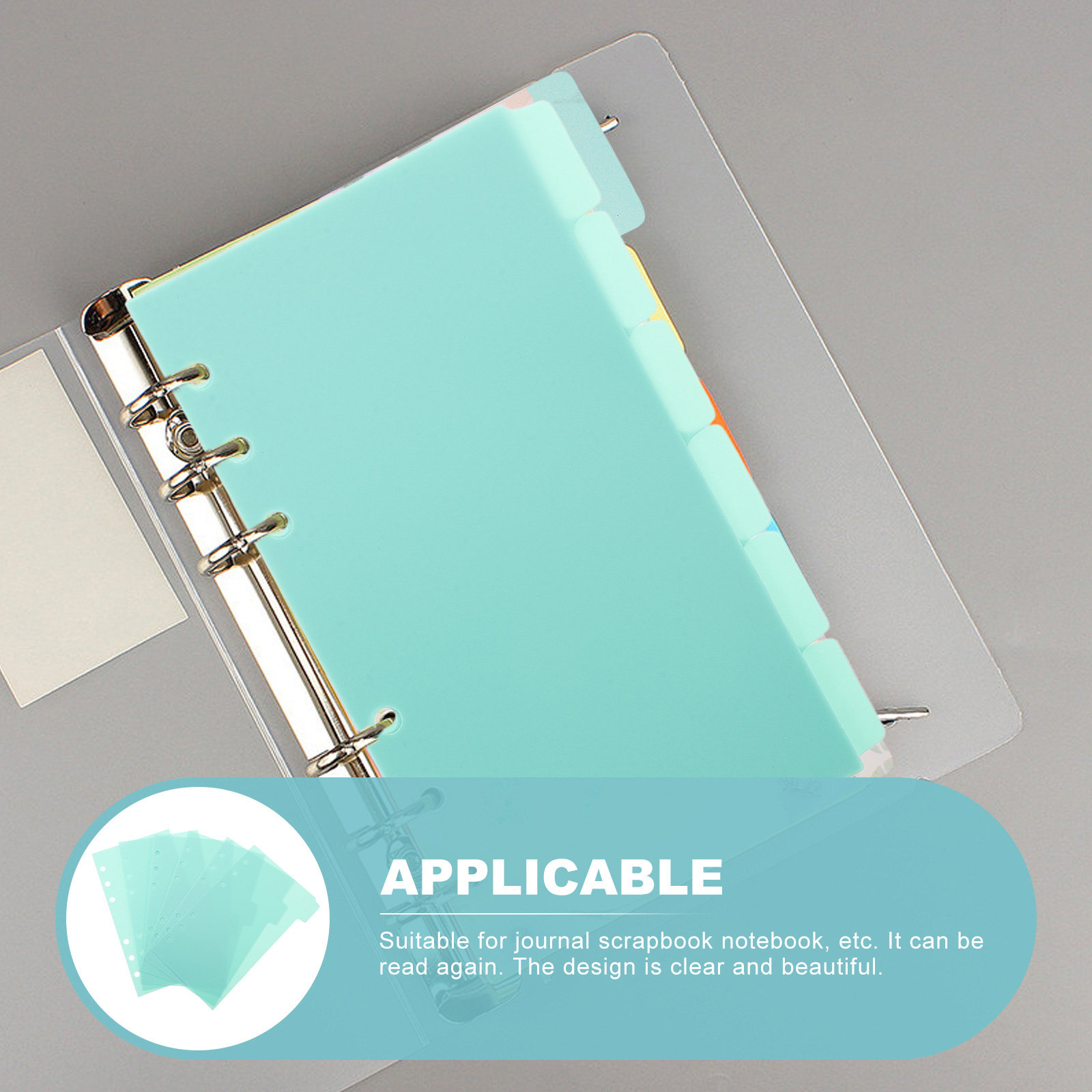 Index Tab Divider - 6 Sheets Plastic Index Dividers A6