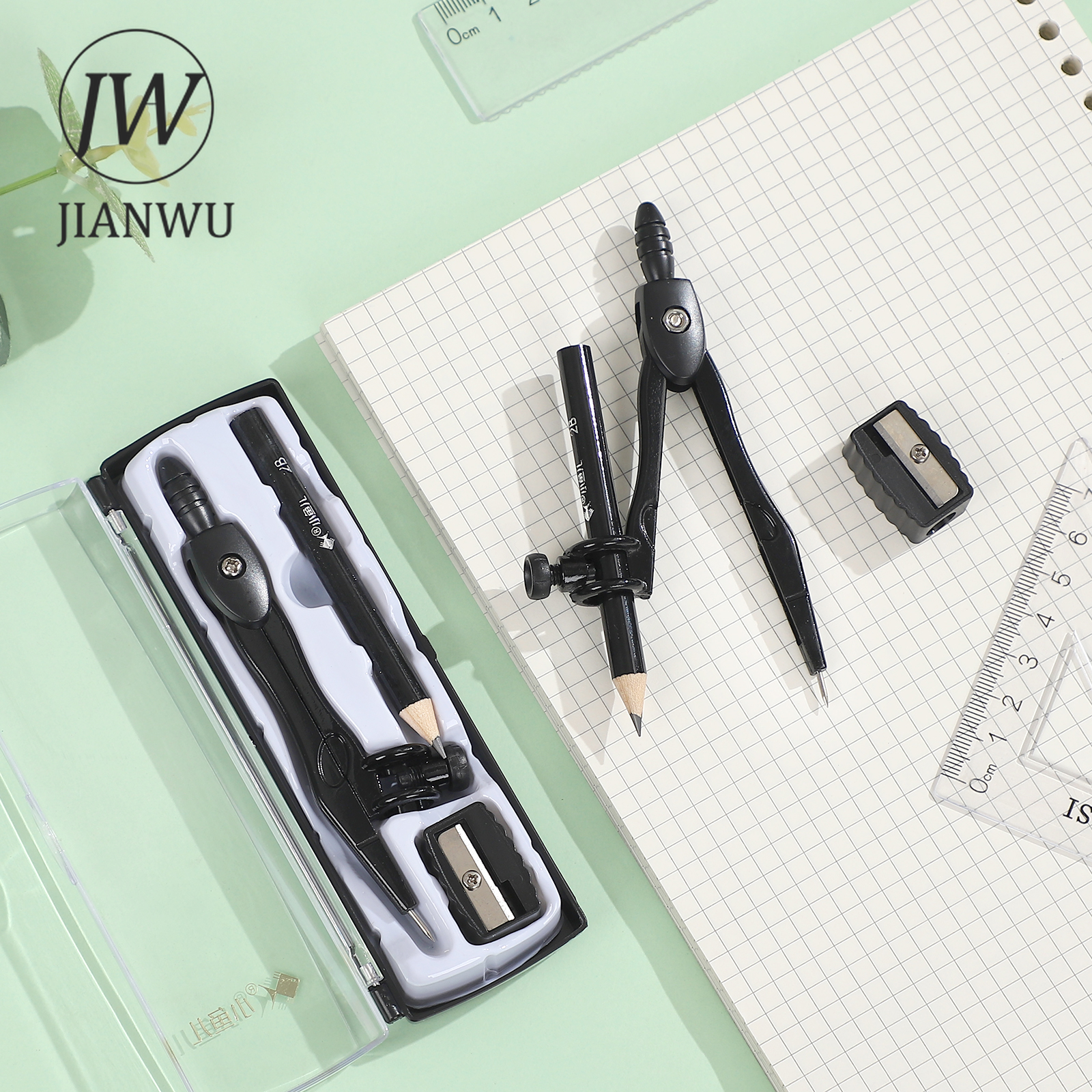 Compass Geometry Set - JIANWU Black Metal Compass Geometry Set
