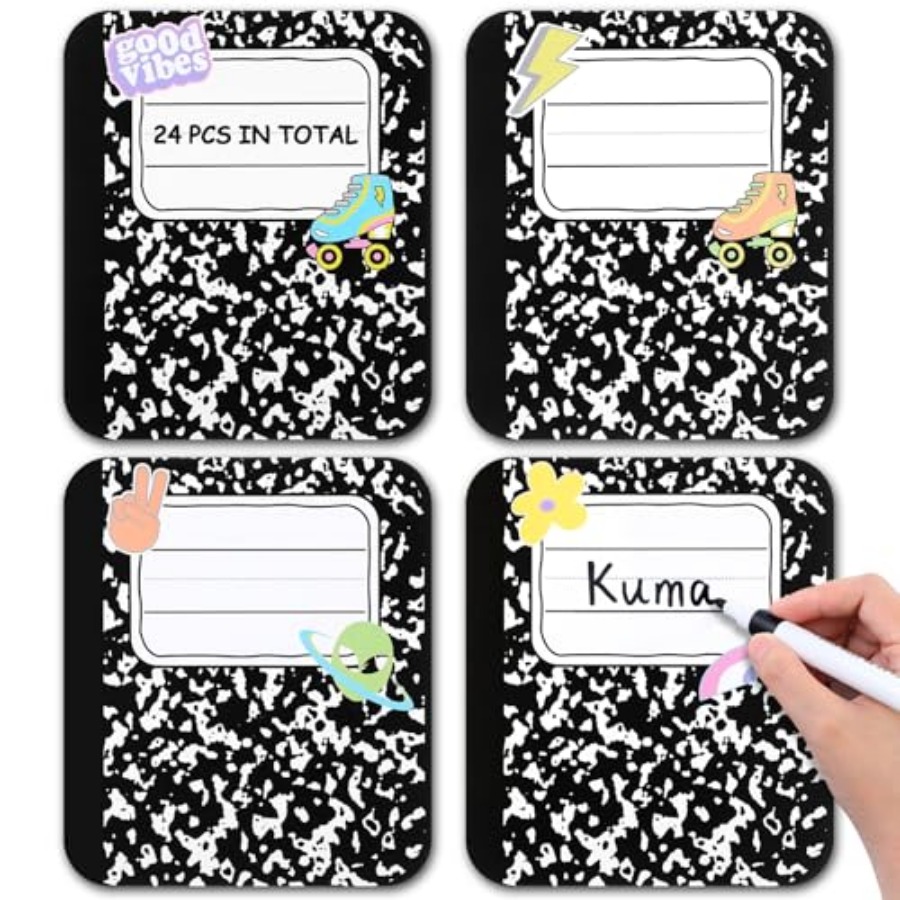 Desk Name Plate - 24 Pcs Desk Name Tags Composition
