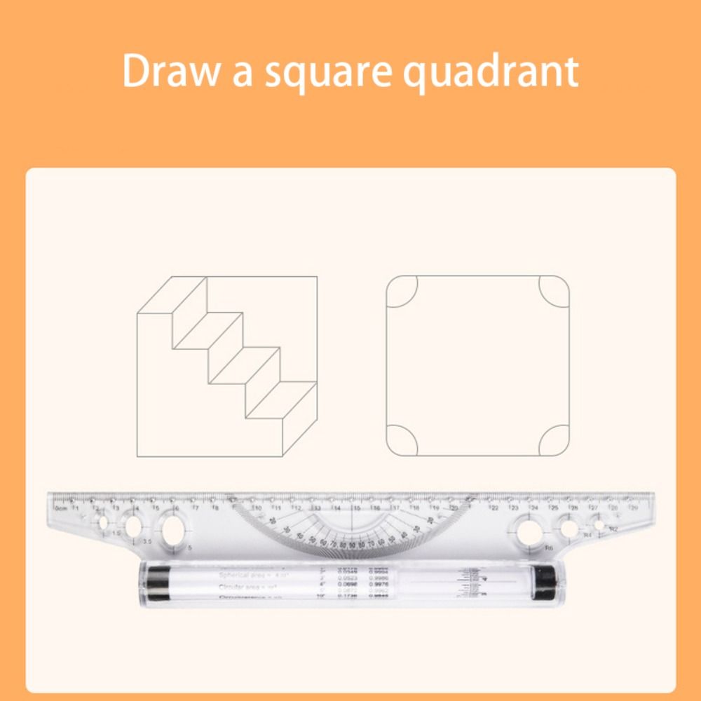 Ruler Set Transparent - Professional Plastic Parallel Roller Ruler Transparent