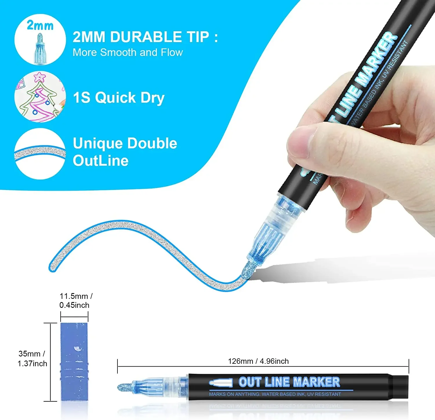 36 Color Double Line Outline A - Highlighter Set Pastel บทวิจารณ์และราคา