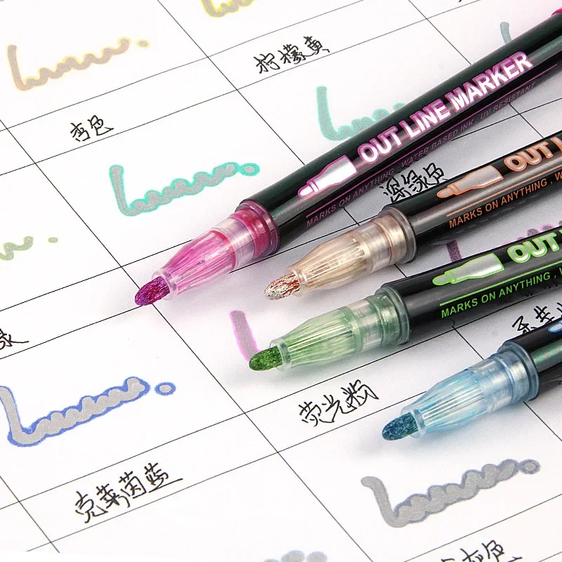 36 Color Double Line Outline A - Highlighter Set Pastel บทวิจารณ์และราคา