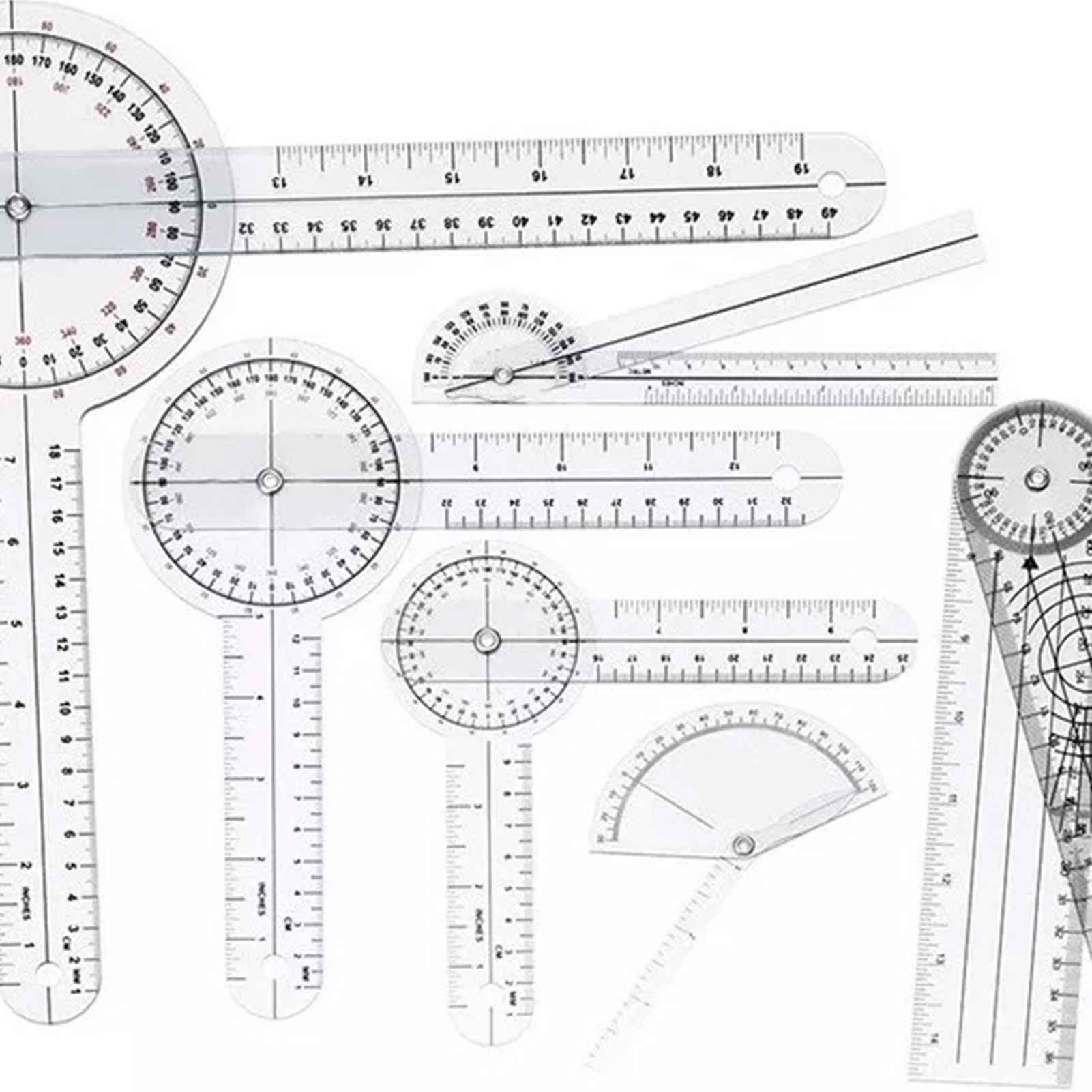 Angle Ruler  Goniometer Set PV - Ruler Set Transparent บทวิจารณ์และราคา