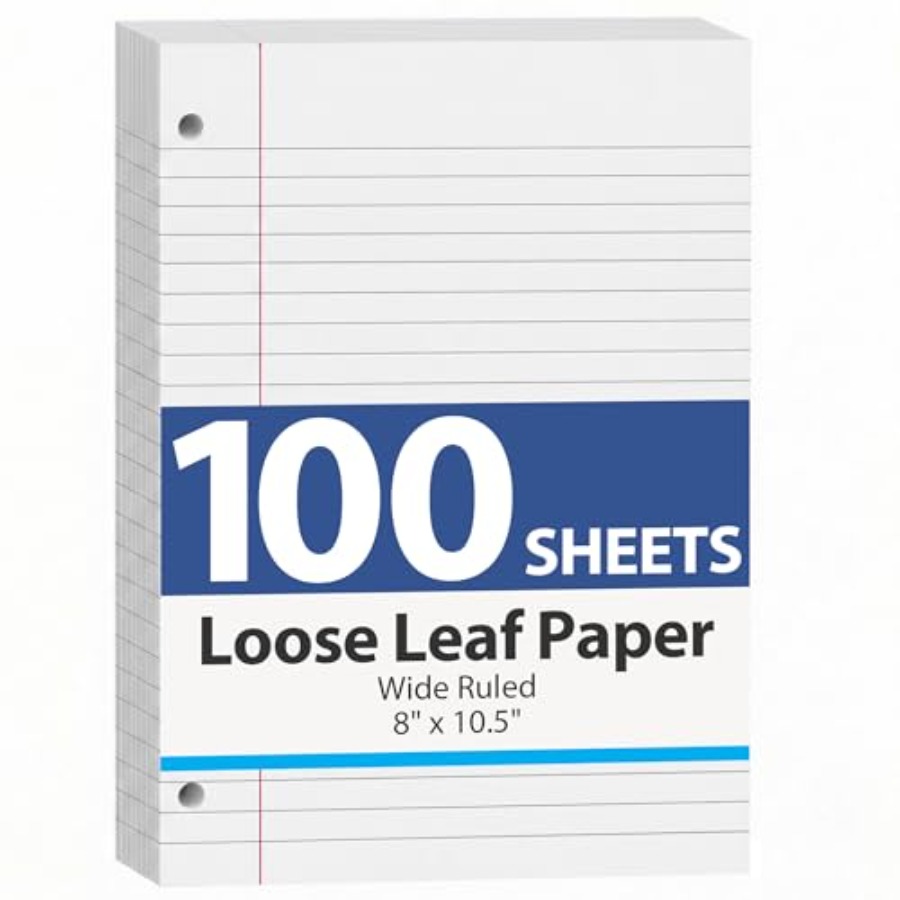 100 Sheets Loose Leaf Paper, 8 - Paper Punch 3 Hole บทวิจารณ์และราคา