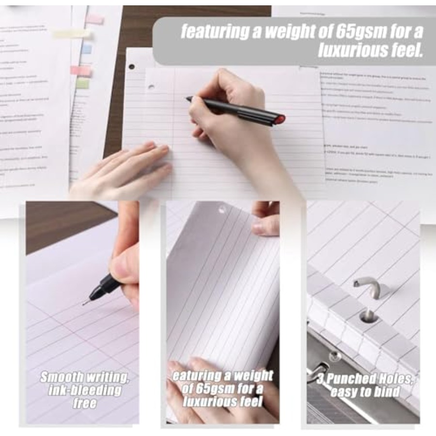 100 Sheets Loose Leaf Paper, 8 - Paper Punch 3 Hole บทวิจารณ์และราคา