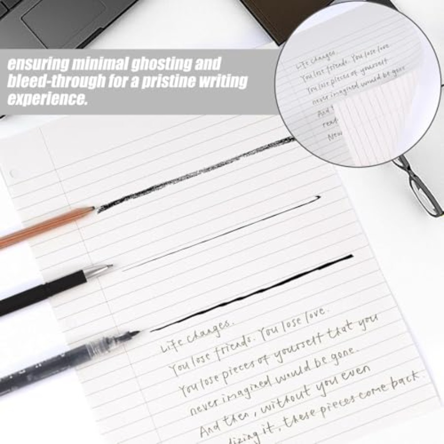 100 Sheets Loose Leaf Paper, 8 - Paper Punch 3 Hole บทวิจารณ์และราคา