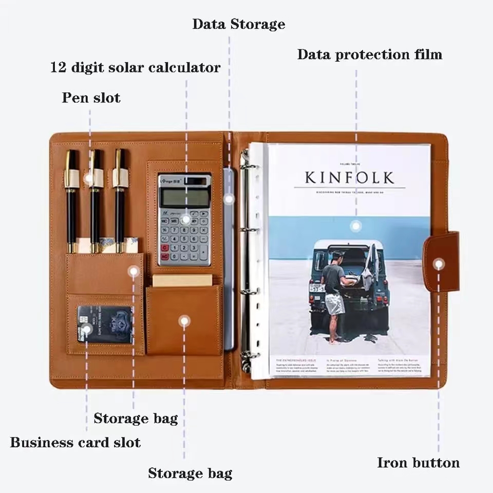 A4Pu leather briefcase equippe - Portfolio Folder Zip บทวิจารณ์และราคา