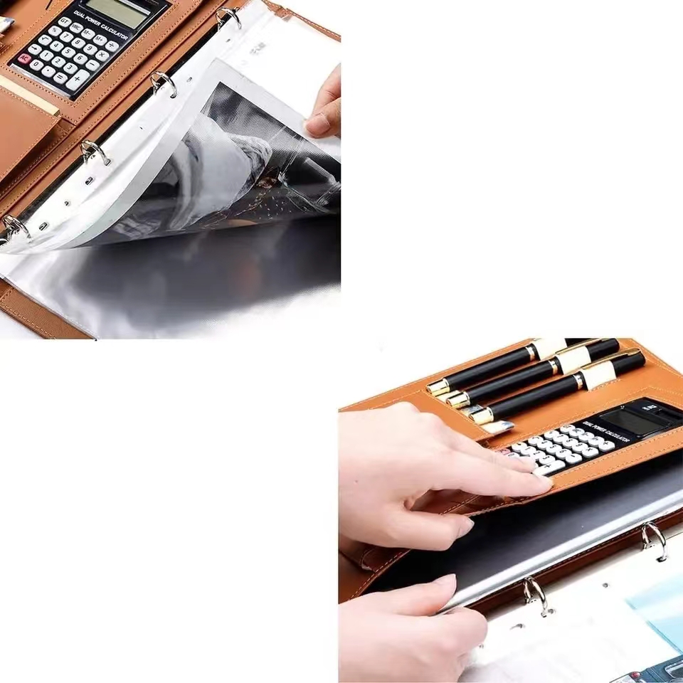 A4Pu leather briefcase equippe - Portfolio Folder Zip บทวิจารณ์และราคา