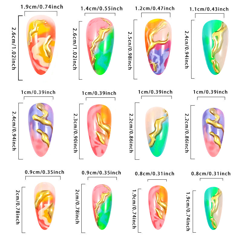 Press on Nails Almond Shaped M - Glue Stick Pack บทวิจารณ์และราคา