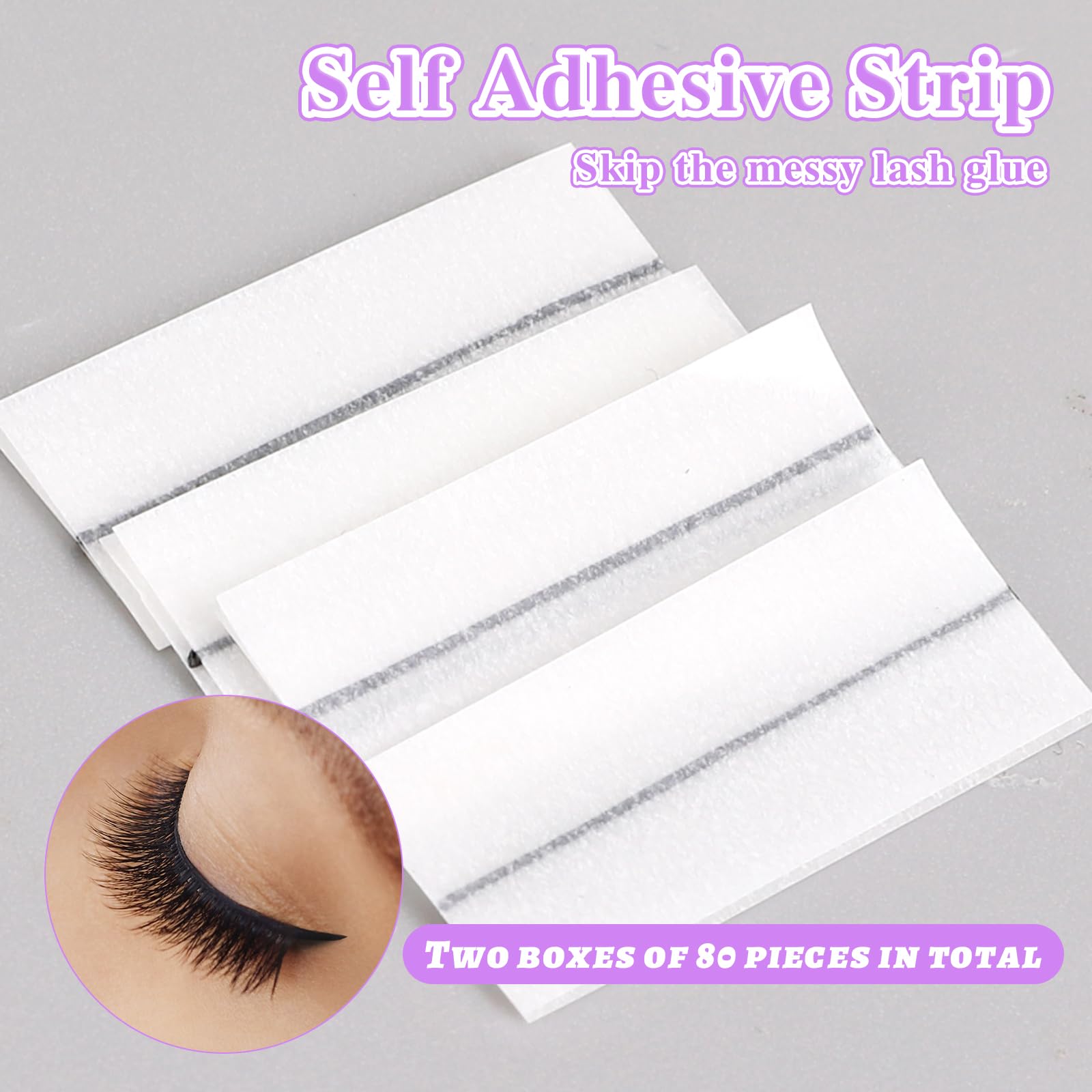 80PCS Eyelash Adhesive Strips, - Glue Stick Pack บทวิจารณ์และราคา