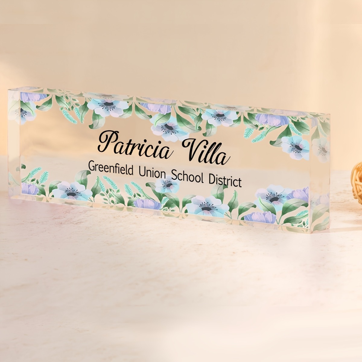 [2D Flat] Floral Pattern Acryl - Desk Name Plate บทวิจารณ์และราคา