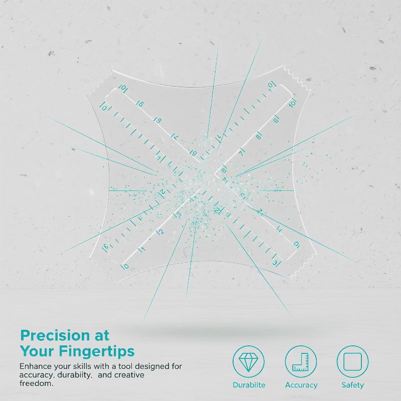 Acrylic Transparent Knitting D - Ruler Set Transparent บทวิจารณ์และราคา