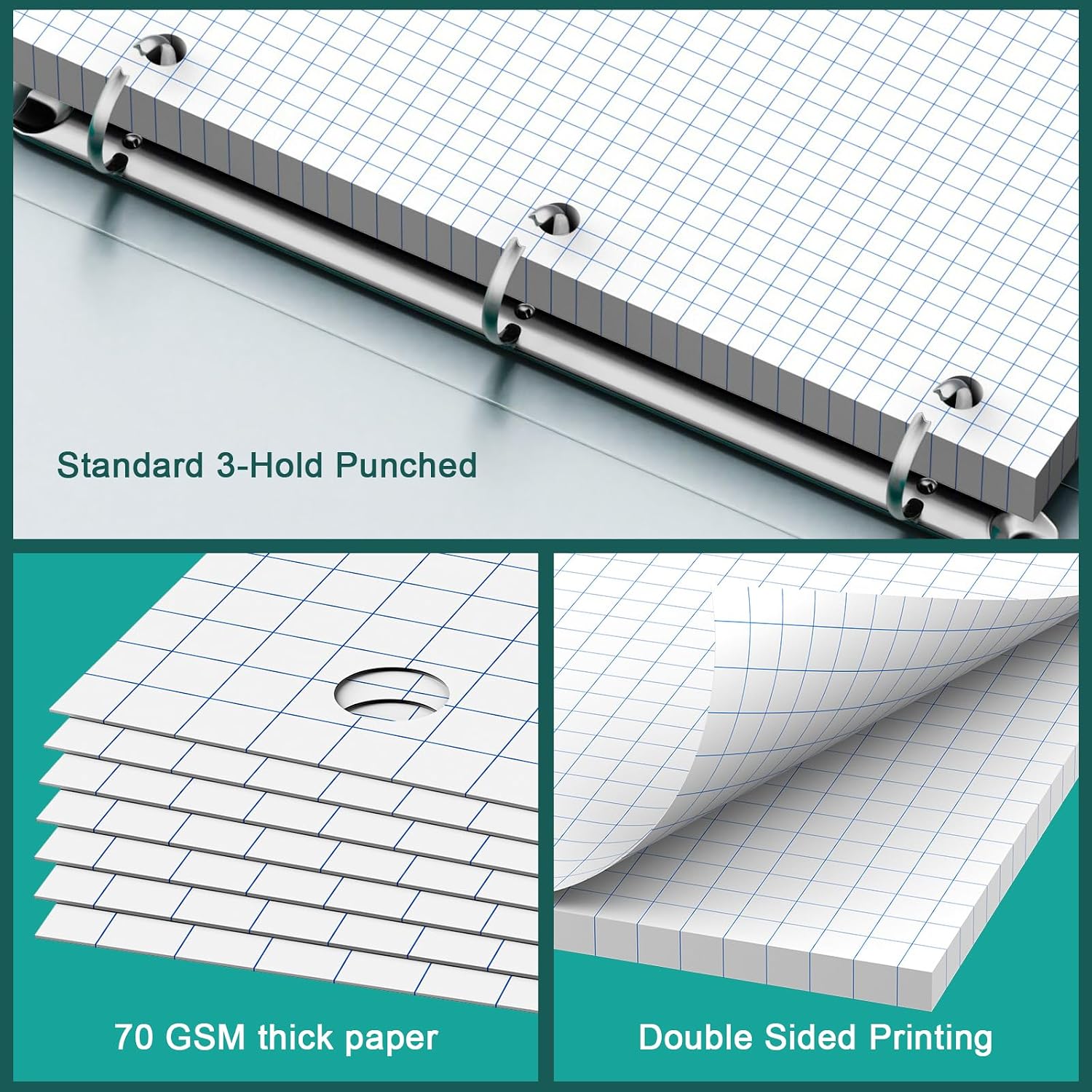 Loose Leaf Graph Paper Noteboo - Paper Punch 3 Hole บทวิจารณ์และราคา