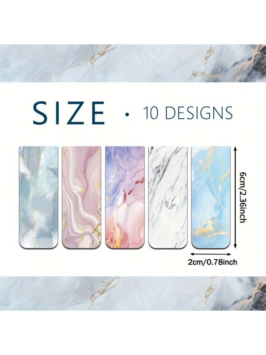 10pcs Assorted Marble Design M - Bookmark Magnetic Clip บทวิจารณ์และราคา