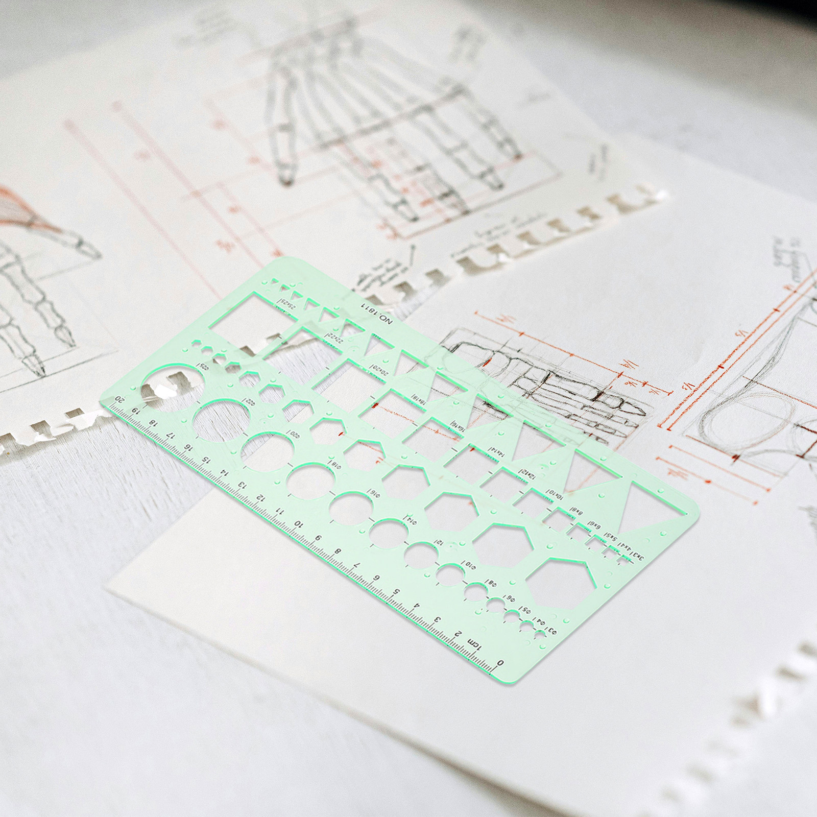 2Pcs Transparent Drawing Templ - Ruler Set Transparent บทวิจารณ์และราคา