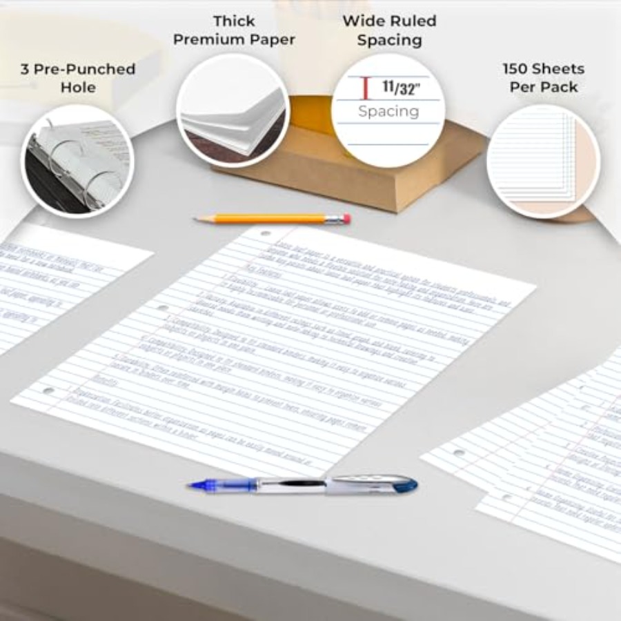 Loose Leaf Paper, 450 Sheets,, - Paper Punch 3 Hole บทวิจารณ์และราคา