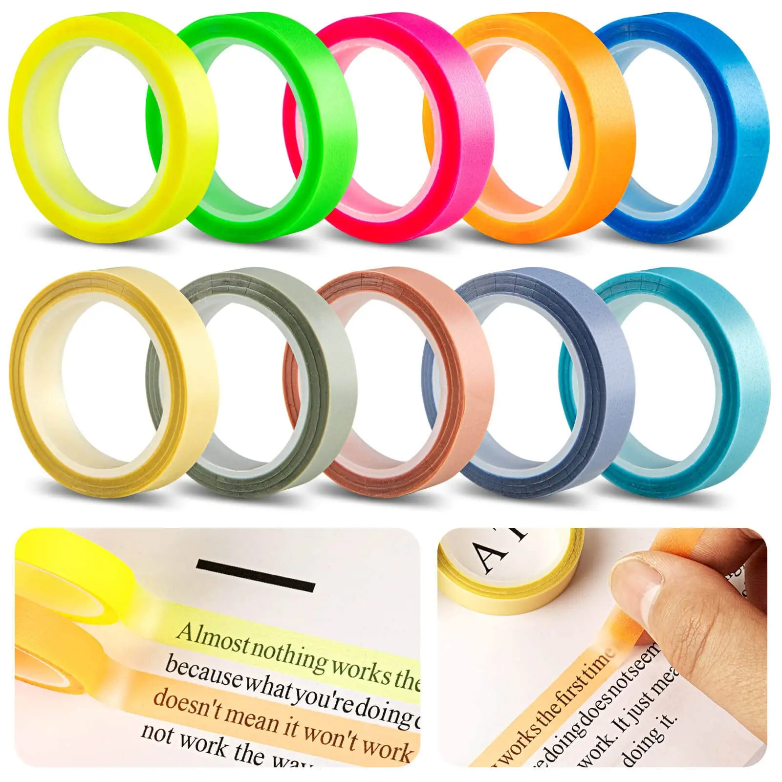 5Rolls Transparent Fluorescent - Index Tab Divider บทวิจารณ์และราคา
