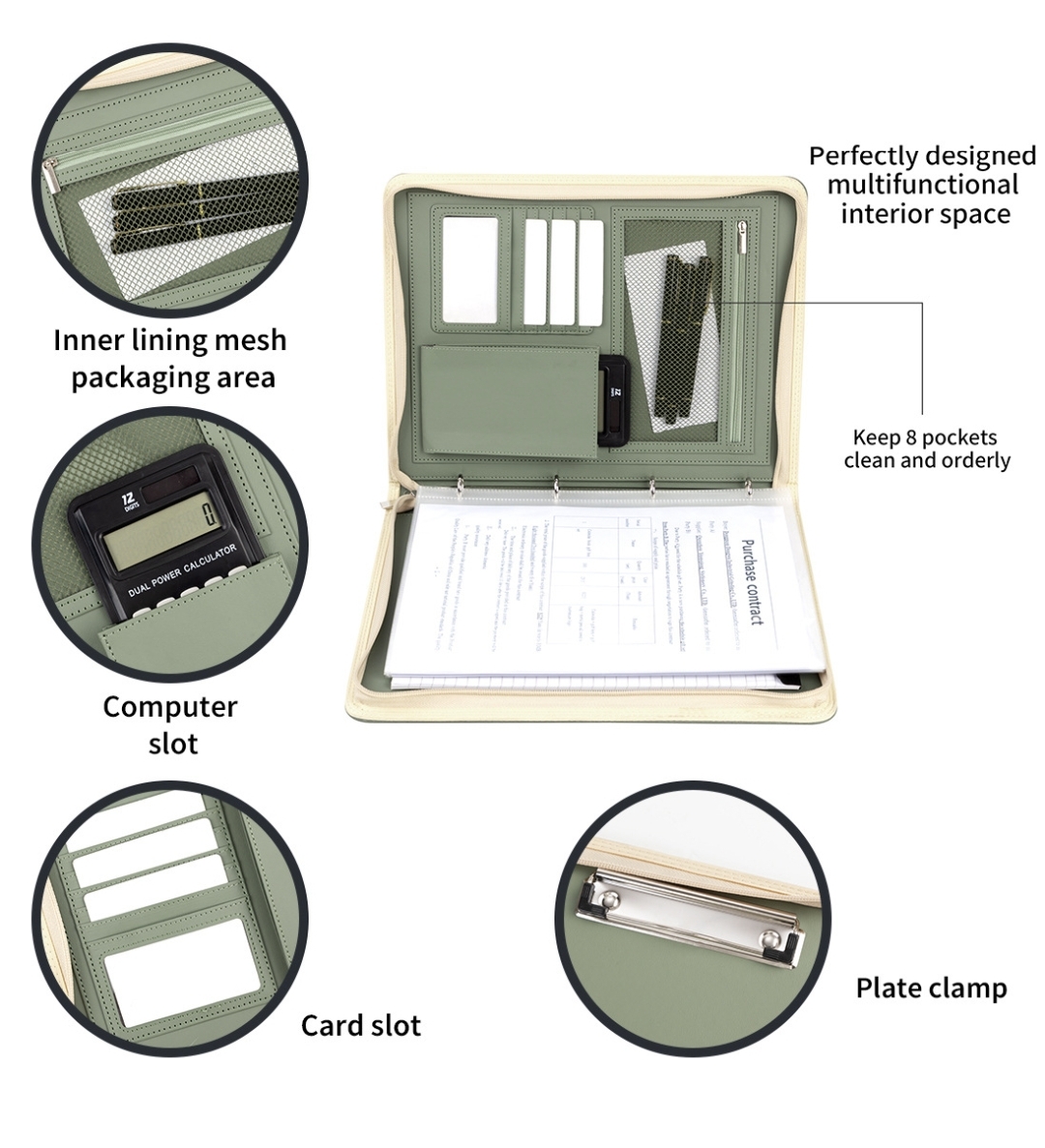 New A4 Zippered Padfolio Folde - Portfolio Folder Zip บทวิจารณ์และราคา