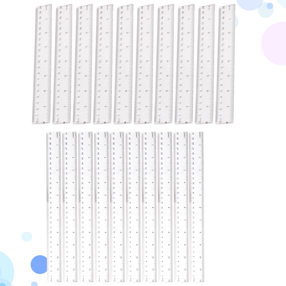 20Pcs Transparent Plastic Stra - Ruler Set Transparent บทวิจารณ์และราคา