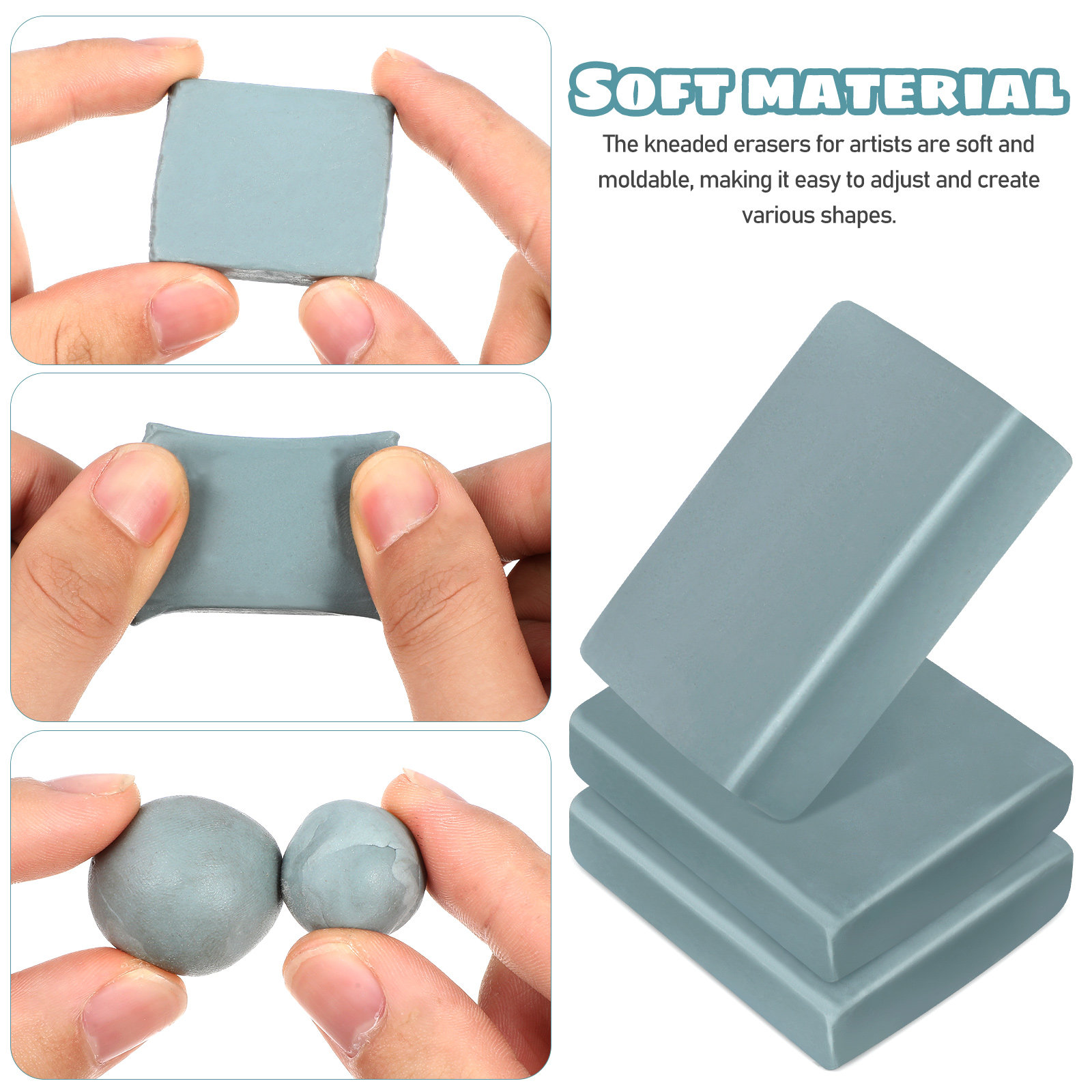 12Pcs Kneaded Erasers Moldable - Rubber Eraser Kneaded บทวิจารณ์และราคา