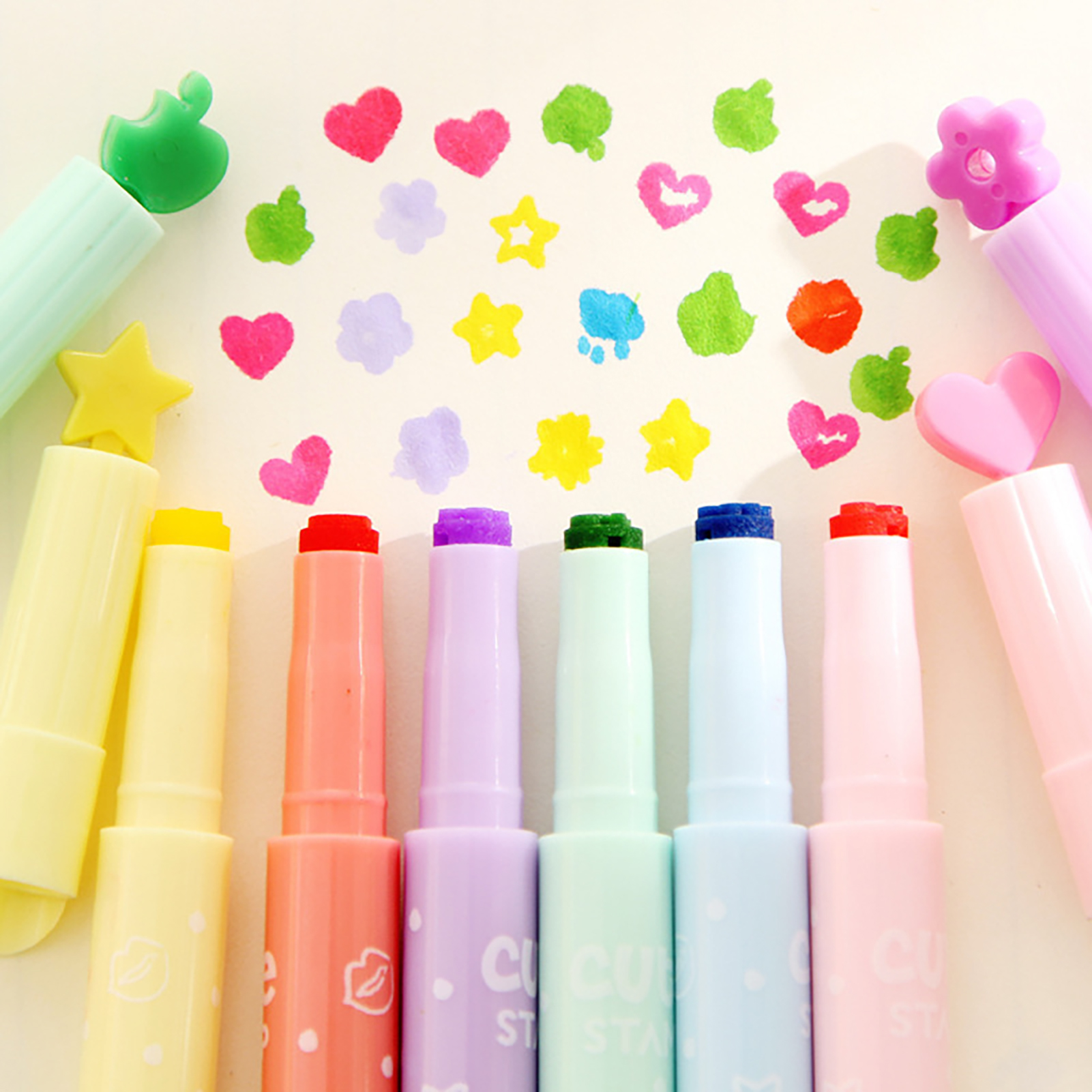 Fluorescent Cute Stamp Marker  - Highlighter Set Pastel บทวิจารณ์และราคา