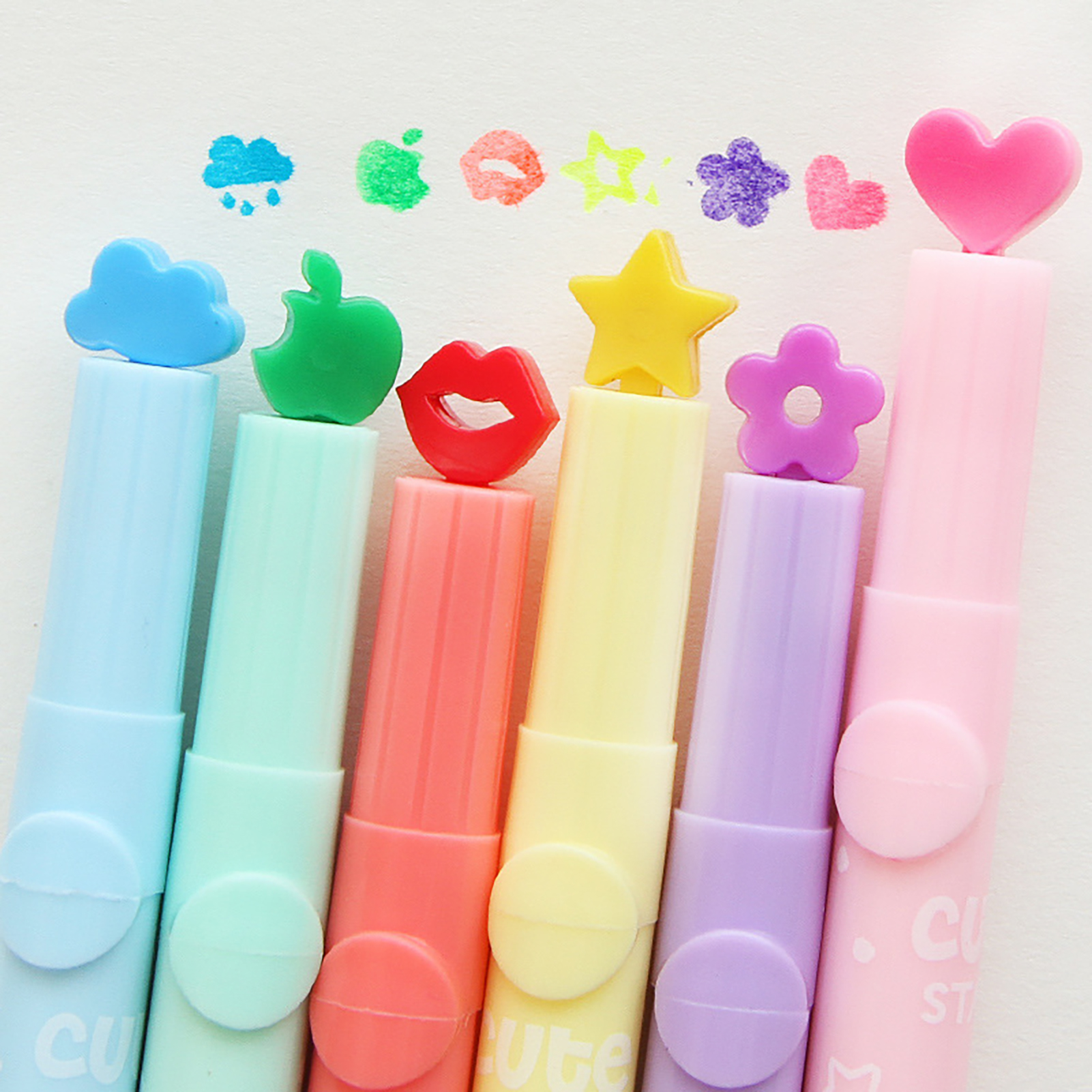 Fluorescent Cute Stamp Marker  - Highlighter Set Pastel บทวิจารณ์และราคา