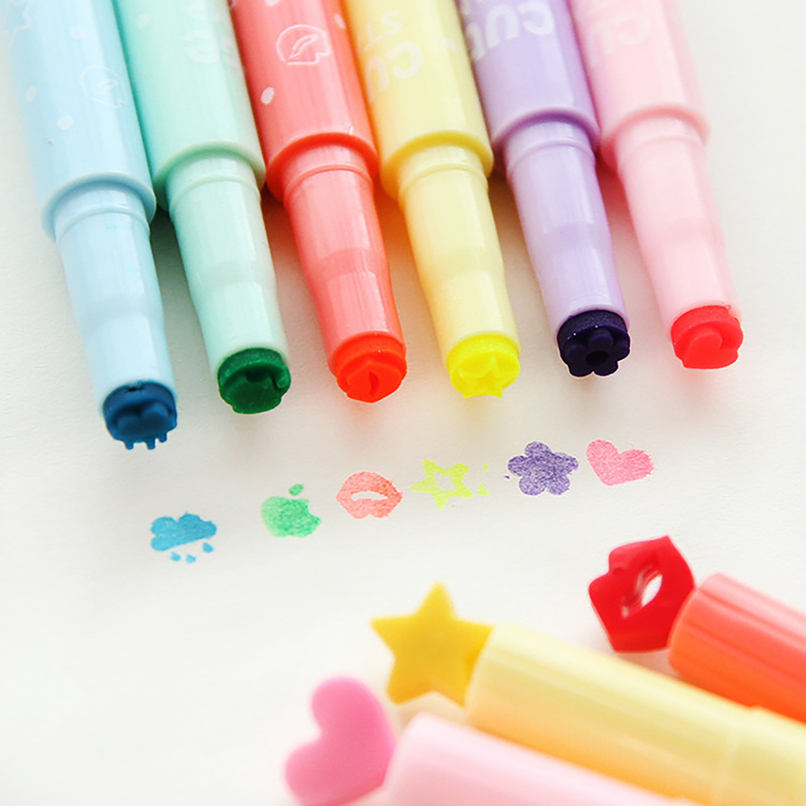 Fluorescent Cute Stamp Marker  - Highlighter Set Pastel บทวิจารณ์และราคา