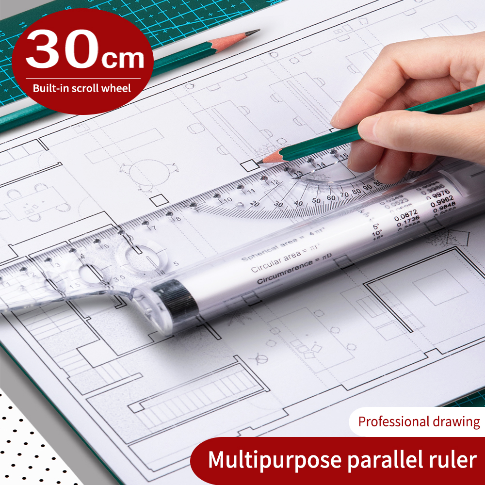 30cm Transparent Parallel Roll - Ruler Set Transparent บทวิจารณ์และราคา