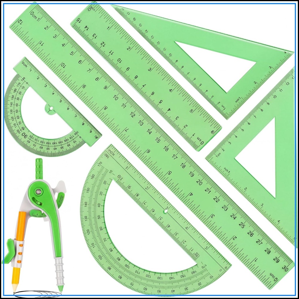 7 Pcs Geometry Math Set: 6/4 I - Compass Geometry Set บทวิจารณ์และราคา