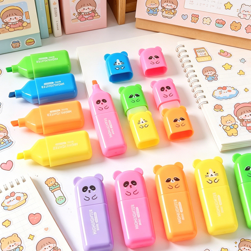 4/6/12 Pcs Kawaii Bear Highlig - Highlighter Set Pastel บทวิจารณ์และราคา