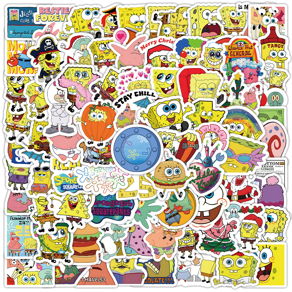 100pcs Kawaii SpongeBob Cartoo - Memo Pad Sticky บทวิจารณ์และราคา