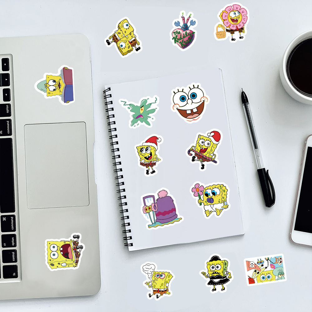 100pcs Kawaii SpongeBob Cartoo - Memo Pad Sticky บทวิจารณ์และราคา