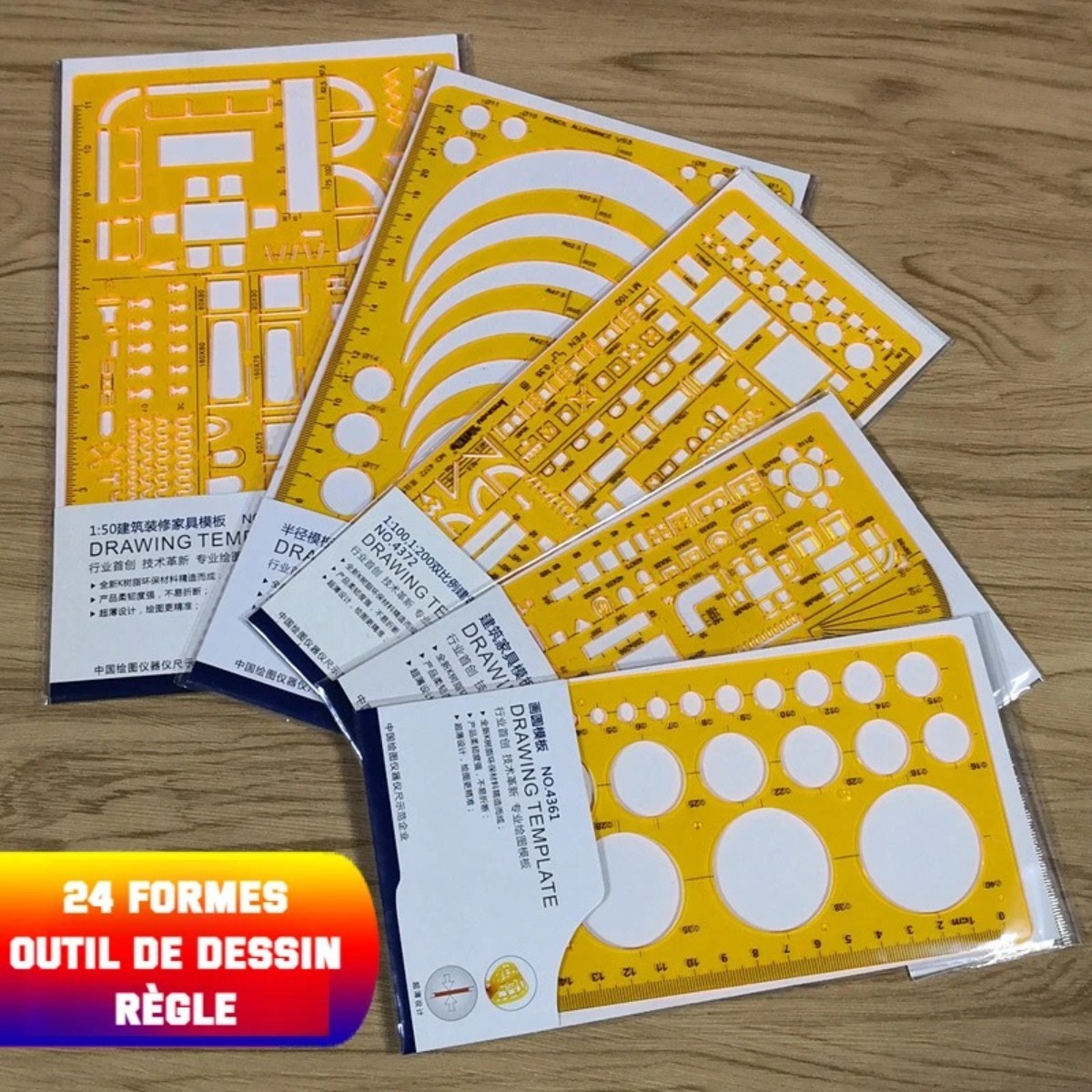 Geometric Drawing Template Set - Ruler Set Transparent บทวิจารณ์และราคา
