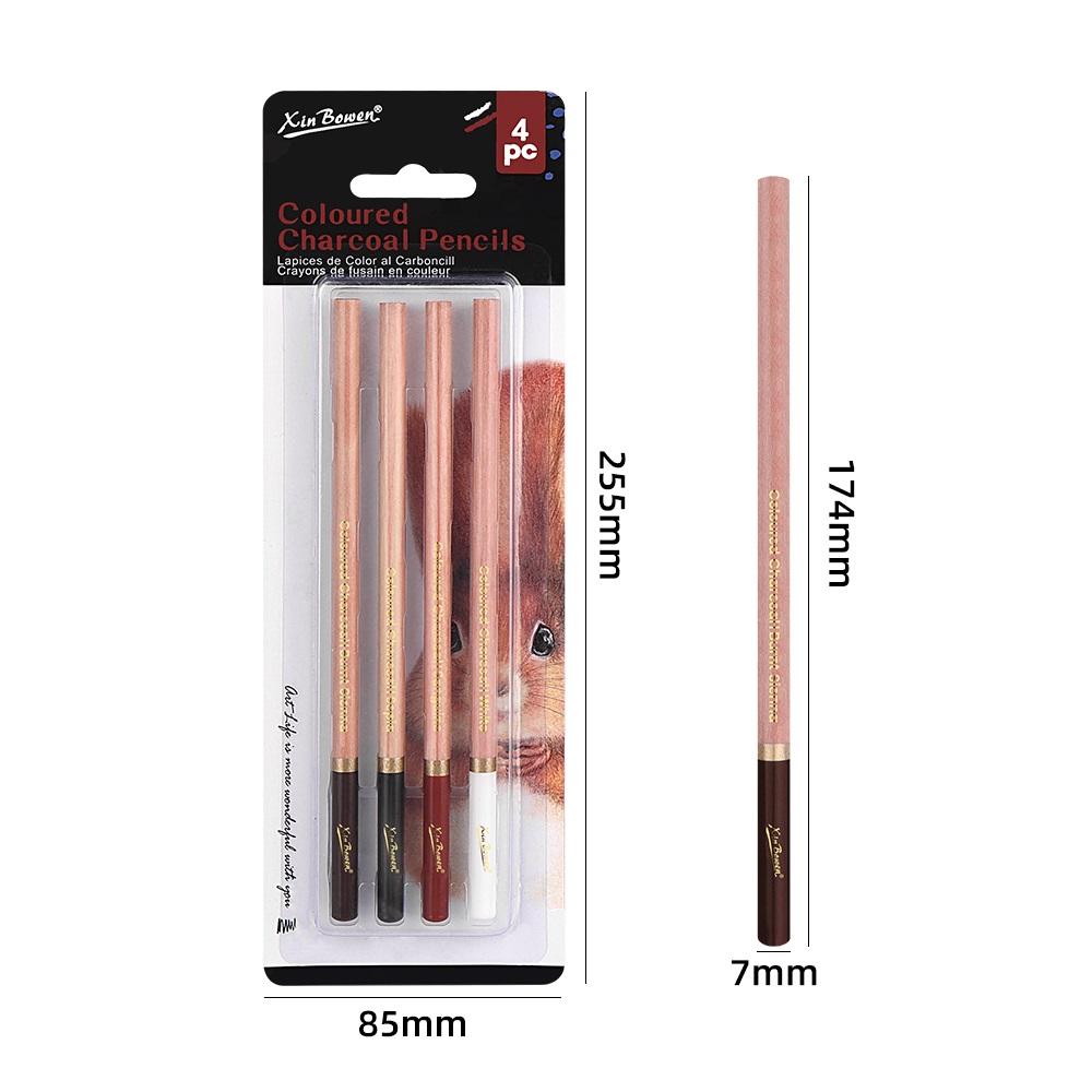 4Pcs Professional Sketch Charc - Highlighter Set Pastel บทวิจารณ์และราคา