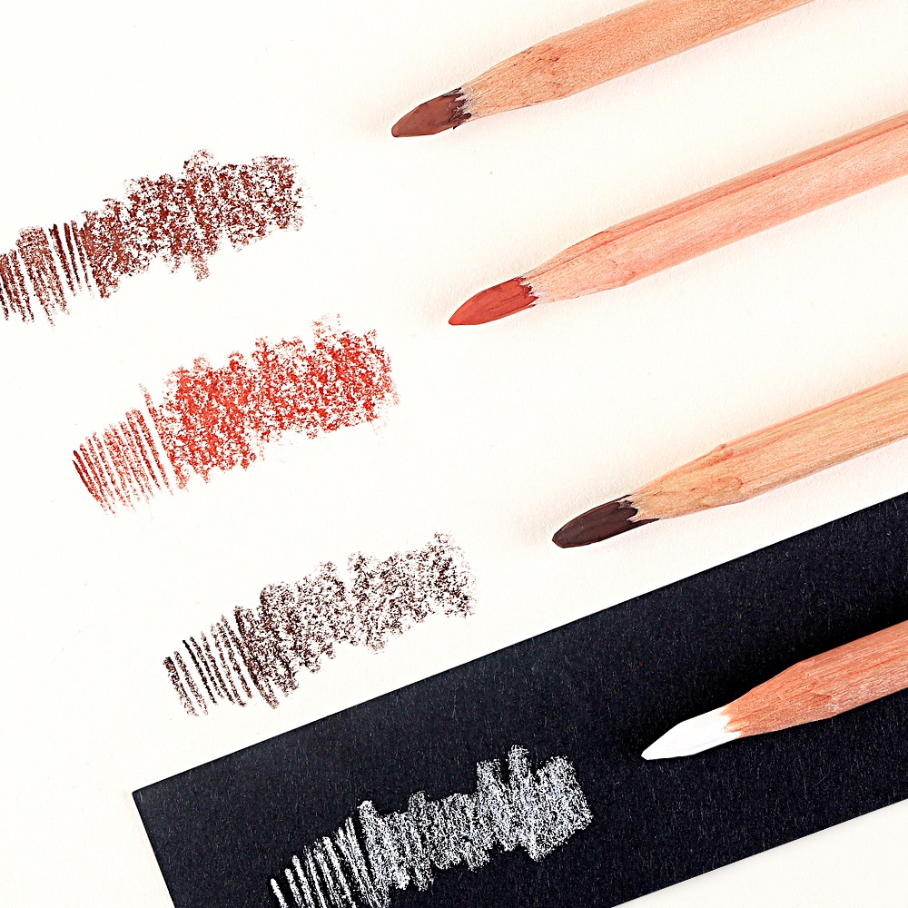 4Pcs Professional Sketch Charc - Highlighter Set Pastel บทวิจารณ์และราคา