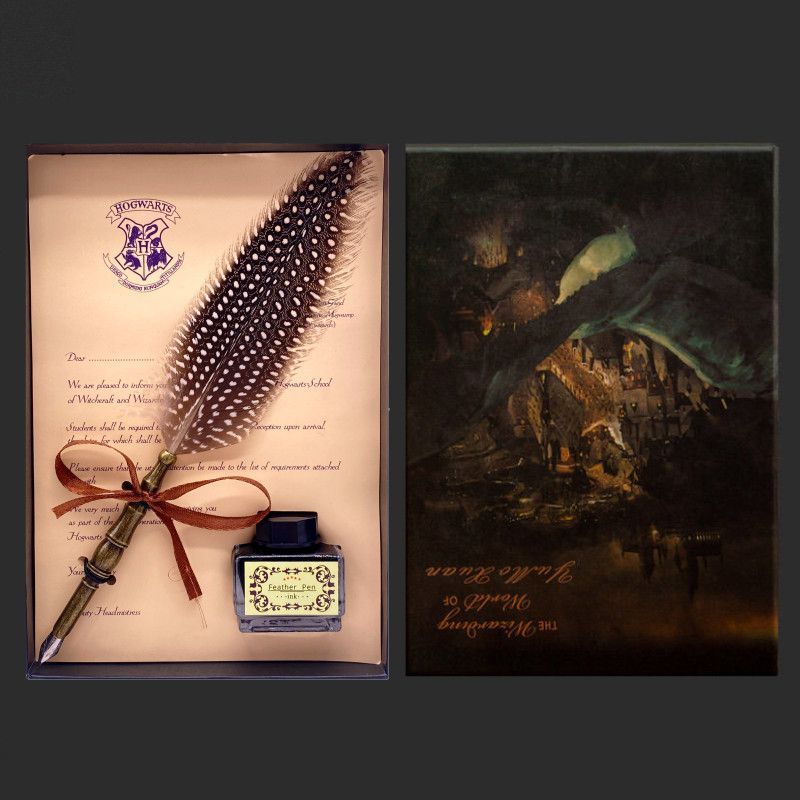 Vintage Wizard Feather Dip Pen - Calligraphy Ink Bottle บทวิจารณ์และราคา