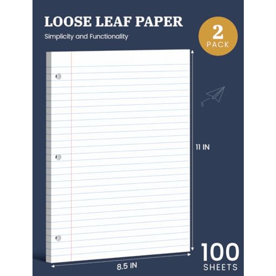 Loose Leaf Paper 8.5 x 11, Loo - Paper Punch 3 Hole บทวิจารณ์และราคา