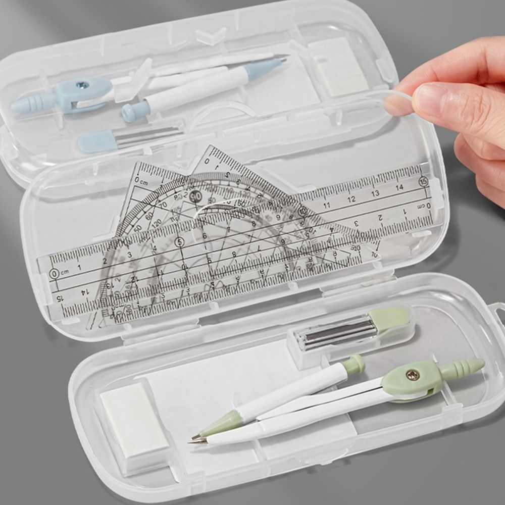 8PCS/Set Plastic Ruler Compass - Ruler Set Transparent บทวิจารณ์และราคา