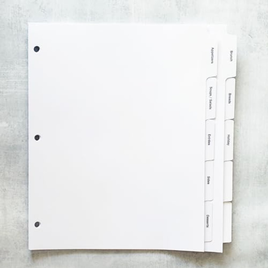 PRE-Printed Recipe Binder Inde - Index Tab Divider บทวิจารณ์และราคา