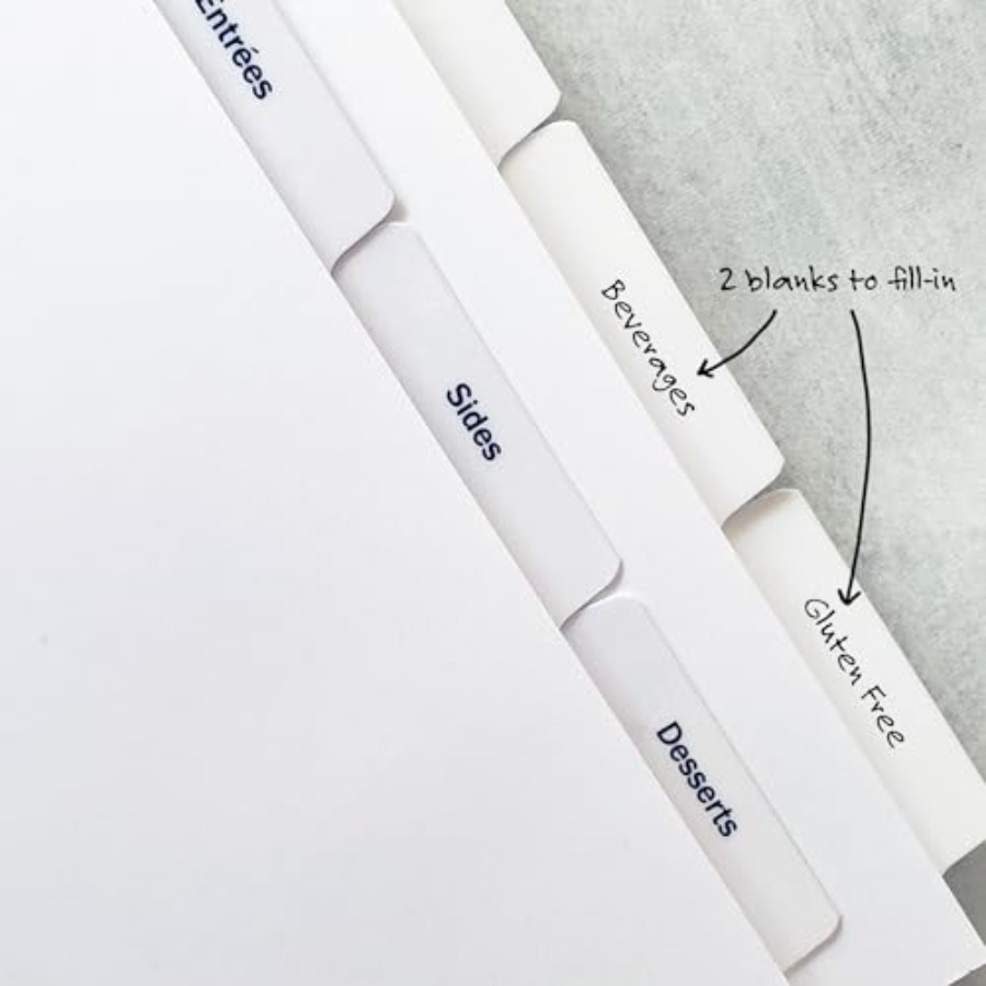 PRE-Printed Recipe Binder Inde - Index Tab Divider บทวิจารณ์และราคา