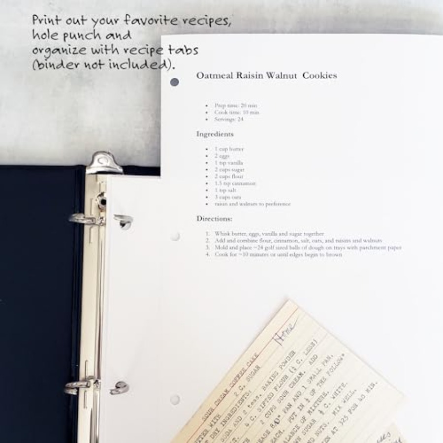 PRE-Printed Recipe Binder Inde - Index Tab Divider บทวิจารณ์และราคา