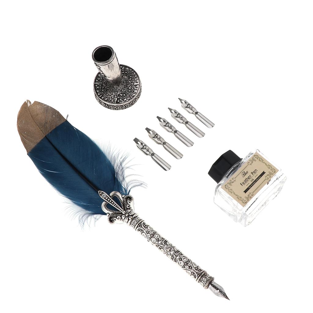 Feather Quill Calligraphy Pen  - Calligraphy Ink Bottle บทวิจารณ์และราคา