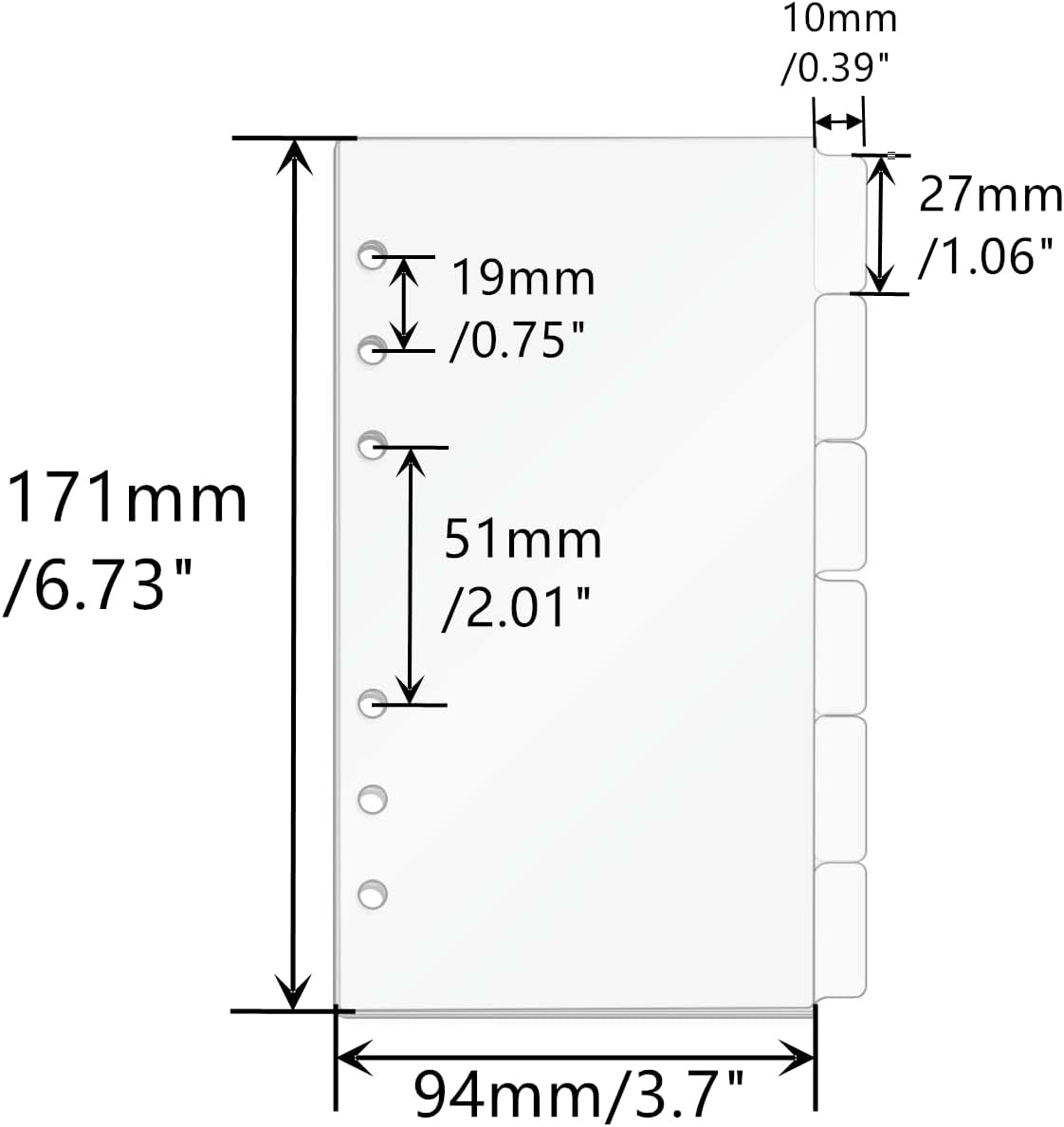 A5/A6/A7 Binder Dividers Plann - Index Tab Divider บทวิจารณ์และราคา