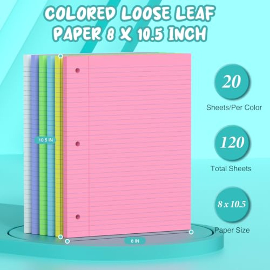 120 Sheets Loose Leaf Paper 8  - Paper Punch 3 Hole บทวิจารณ์และราคา