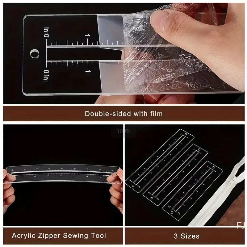 [YU]3pcs Acrylic Zipper Templa - Ruler Set Transparent บทวิจารณ์และราคา