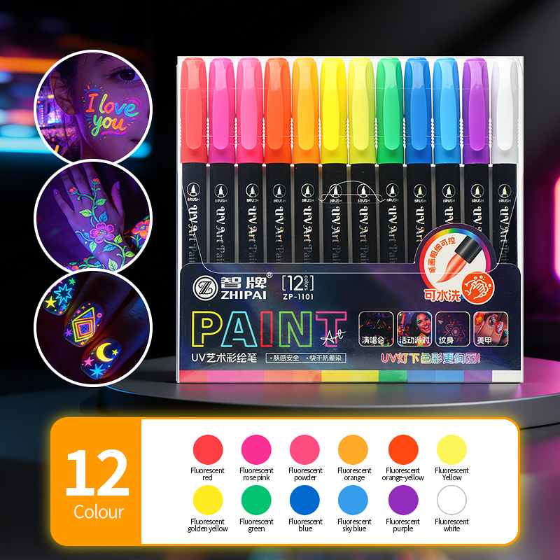 12Pcs UV Glow Paint Markers Se - Highlighter Set Pastel บทวิจารณ์และราคา