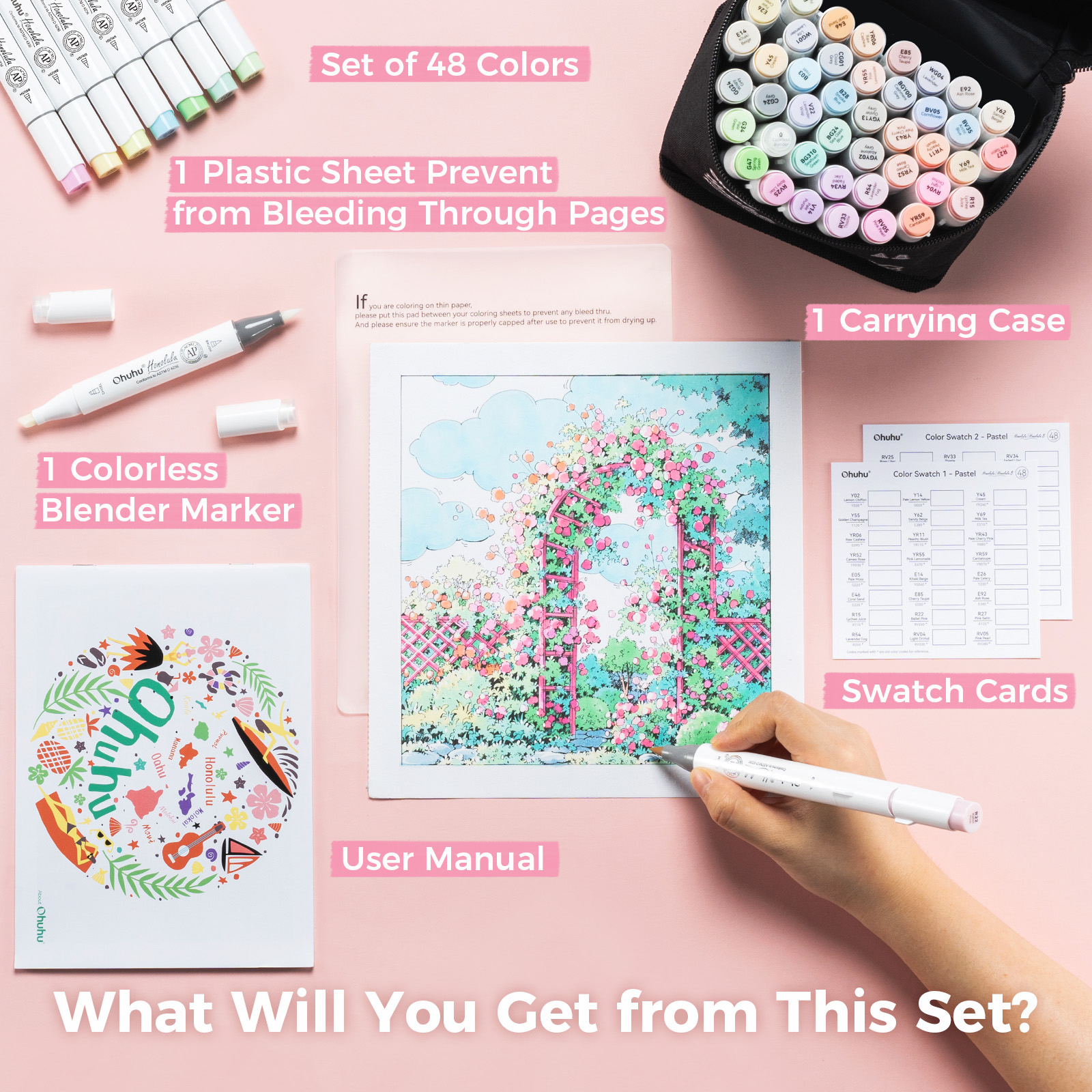 Ohuhu Honolulu 48 Pastel Color - Highlighter Set Pastel บทวิจารณ์และราคา